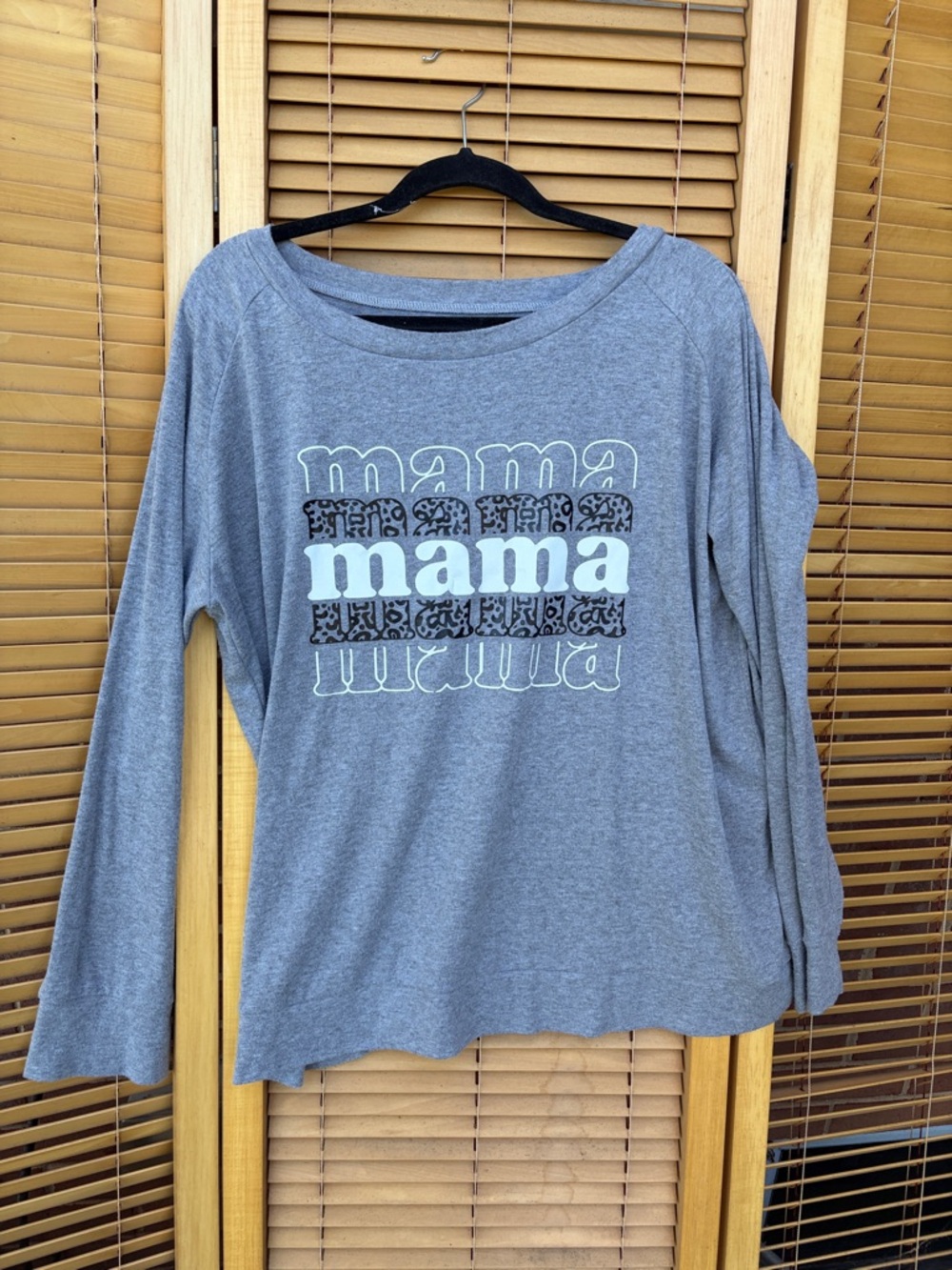 Gray "Mama" Long Sleeve Tee